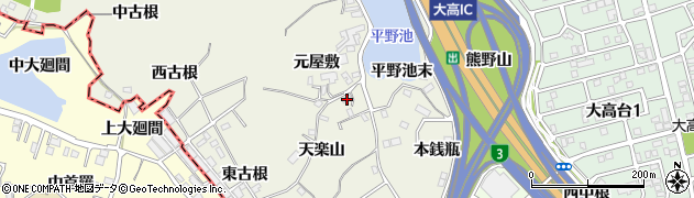 愛知県名古屋市緑区大高町天楽山22周辺の地図