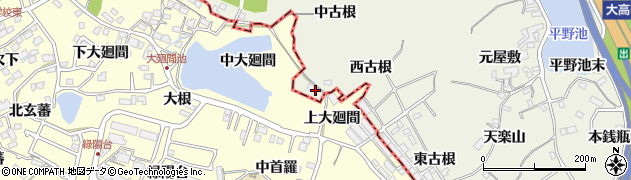 愛知県名古屋市緑区大高町（西古根）周辺の地図