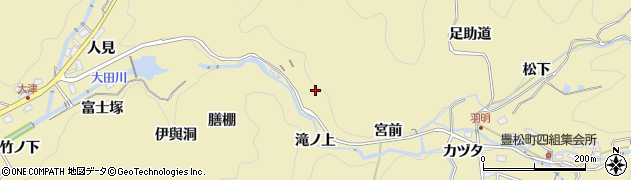 愛知県豊田市豊松町（滝ノ上）周辺の地図
