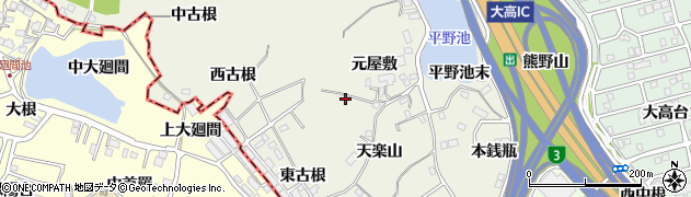 愛知県名古屋市緑区大高町天楽山6周辺の地図