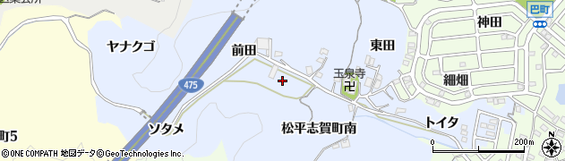 愛知県豊田市松平志賀町前田周辺の地図