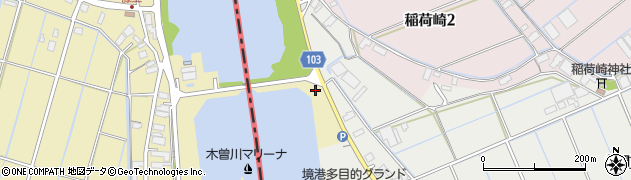 愛知県弥富市稲荷崎町周辺の地図
