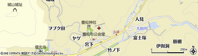 愛知県豊田市豊松町（西ノ入）周辺の地図