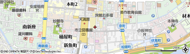 岡山県津山市二階町38周辺の地図