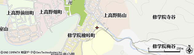 京都府京都市左京区修学院守禅庵周辺の地図