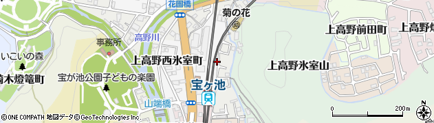 京都府京都市左京区上高野西氷室町8周辺の地図