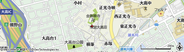 愛知県名古屋市緑区大高町北横峯周辺の地図
