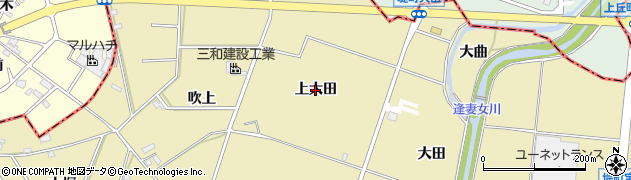 愛知県豊田市堤町（上大田）周辺の地図