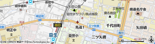 三重県桑名市馬道周辺の地図