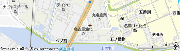 愛知県東海市南柴田町（ホノ割）周辺の地図
