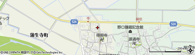 滋賀県東近江市蒲生寺町72周辺の地図