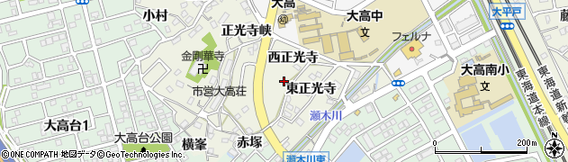 愛知県名古屋市緑区大高町西正光寺周辺の地図