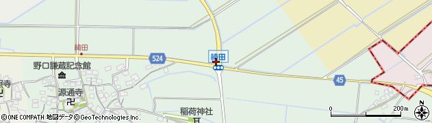 綺田周辺の地図