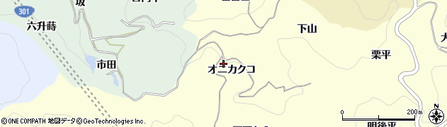 愛知県豊田市大内町（オニカクコ）周辺の地図