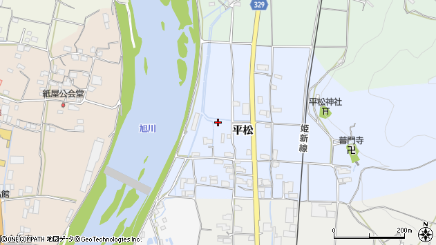 〒719-3107 岡山県真庭市平松の地図