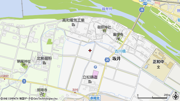 〒511-0939 三重県桑名市坂井の地図