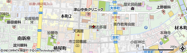 岡山県津山市二階町22周辺の地図
