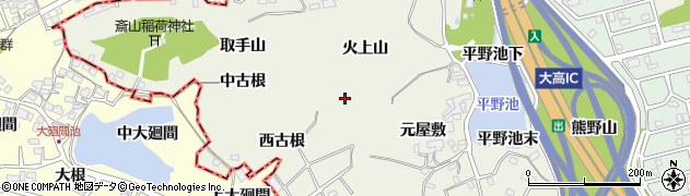 愛知県名古屋市緑区大高町（火上山）周辺の地図