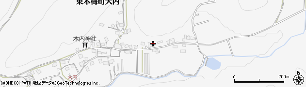 京都府亀岡市東本梅町大内芝条周辺の地図
