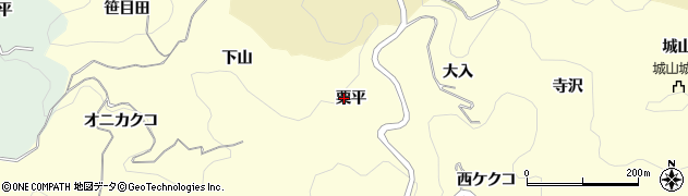 愛知県豊田市大内町（栗平）周辺の地図