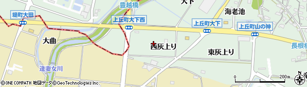愛知県豊田市上丘町（西灰上り）周辺の地図