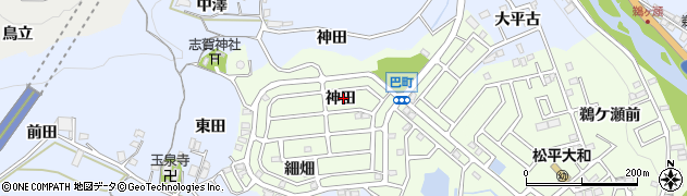 愛知県豊田市巴町（神田）周辺の地図