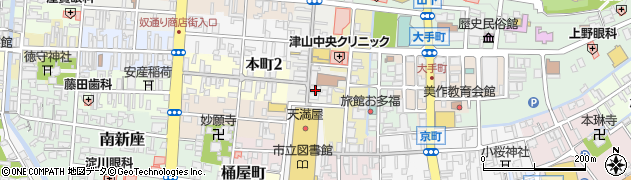岡山県津山市元魚町23周辺の地図