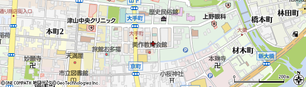 岡山県津山市大手町周辺の地図