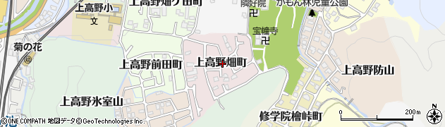 京都府京都市左京区上高野畑町周辺の地図