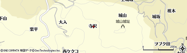 愛知県豊田市大内町（寺沢）周辺の地図