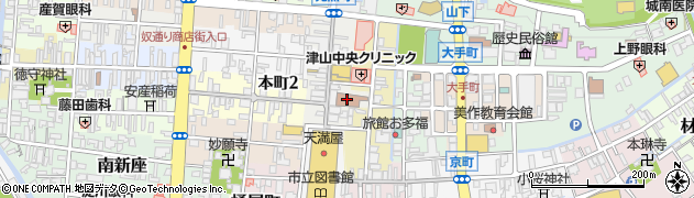 津山郵便局 ＡＴＭ周辺の地図