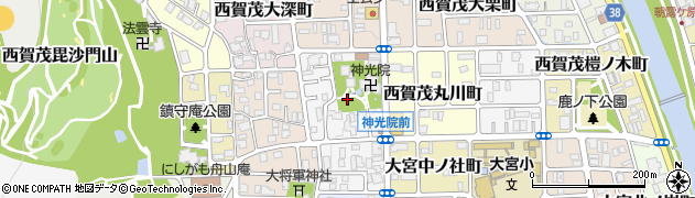 京都府京都市北区西賀茂神光院町周辺の地図