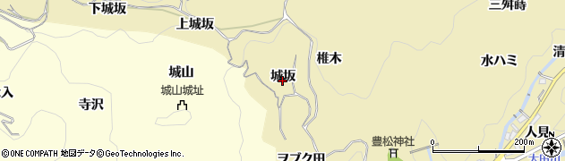 愛知県豊田市豊松町（城坂）周辺の地図