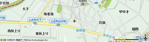 愛知県豊田市上丘町山の神33周辺の地図