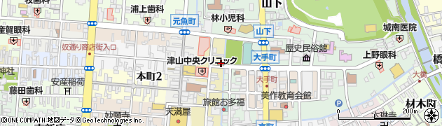 岡山県津山市二階町8周辺の地図