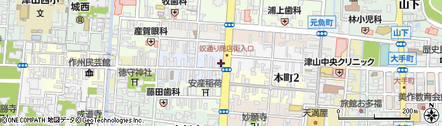 トマト銀行津山支店周辺の地図