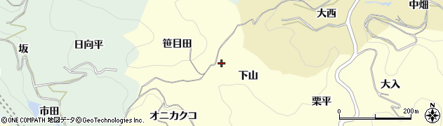 愛知県豊田市大内町下山周辺の地図