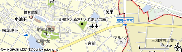 愛知県みよし市明知町（一本木）周辺の地図