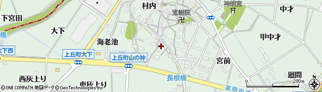 愛知県豊田市上丘町山の神周辺の地図