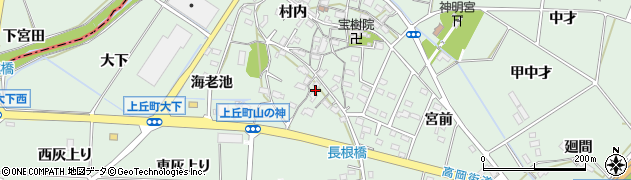 愛知県豊田市上丘町（山の神）周辺の地図