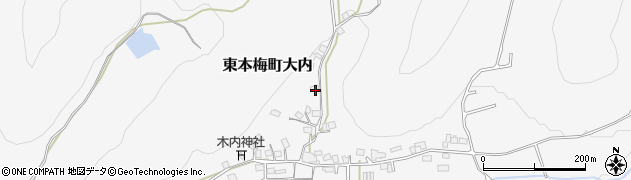 京都府亀岡市東本梅町大内（上条）周辺の地図
