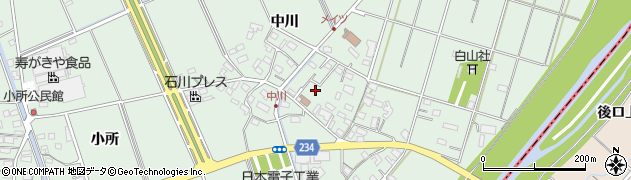 愛知県豊明市沓掛町中川周辺の地図