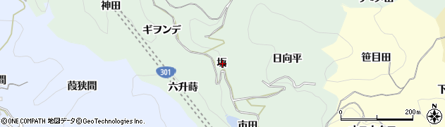 愛知県豊田市鍋田町坂周辺の地図