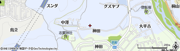愛知県豊田市松平志賀町周辺の地図