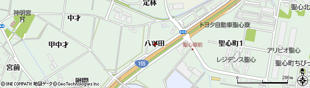 愛知県豊田市上丘町八ツ田周辺の地図