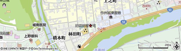 岡山県津山市勝間田町周辺の地図