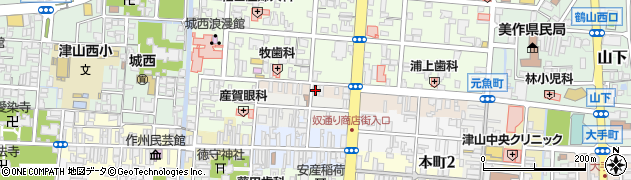 岡山県津山市細工町周辺の地図