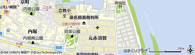 三重県桑名市元赤須賀周辺の地図