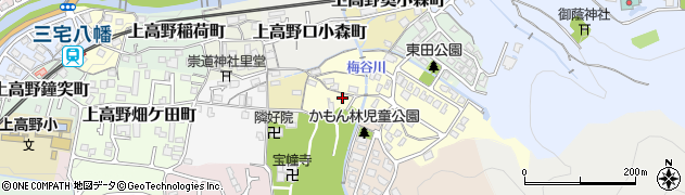 京都府京都市左京区上高野奥東野町55周辺の地図