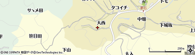 愛知県豊田市豊松町大西周辺の地図